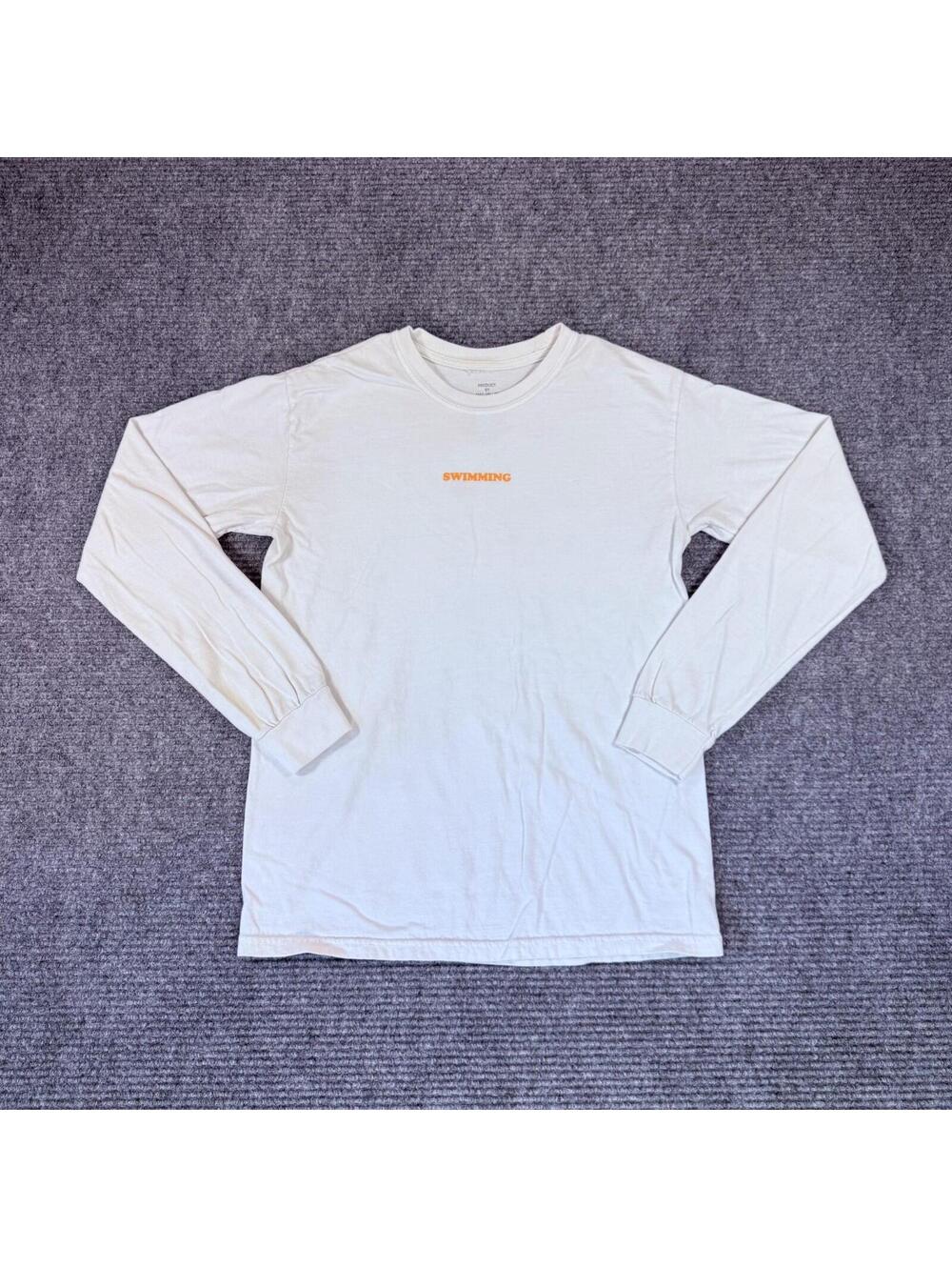 Mac Miller Swimming Album Long Sleeve T-Shirt Men's Ivory Hip Hop Rap - Small